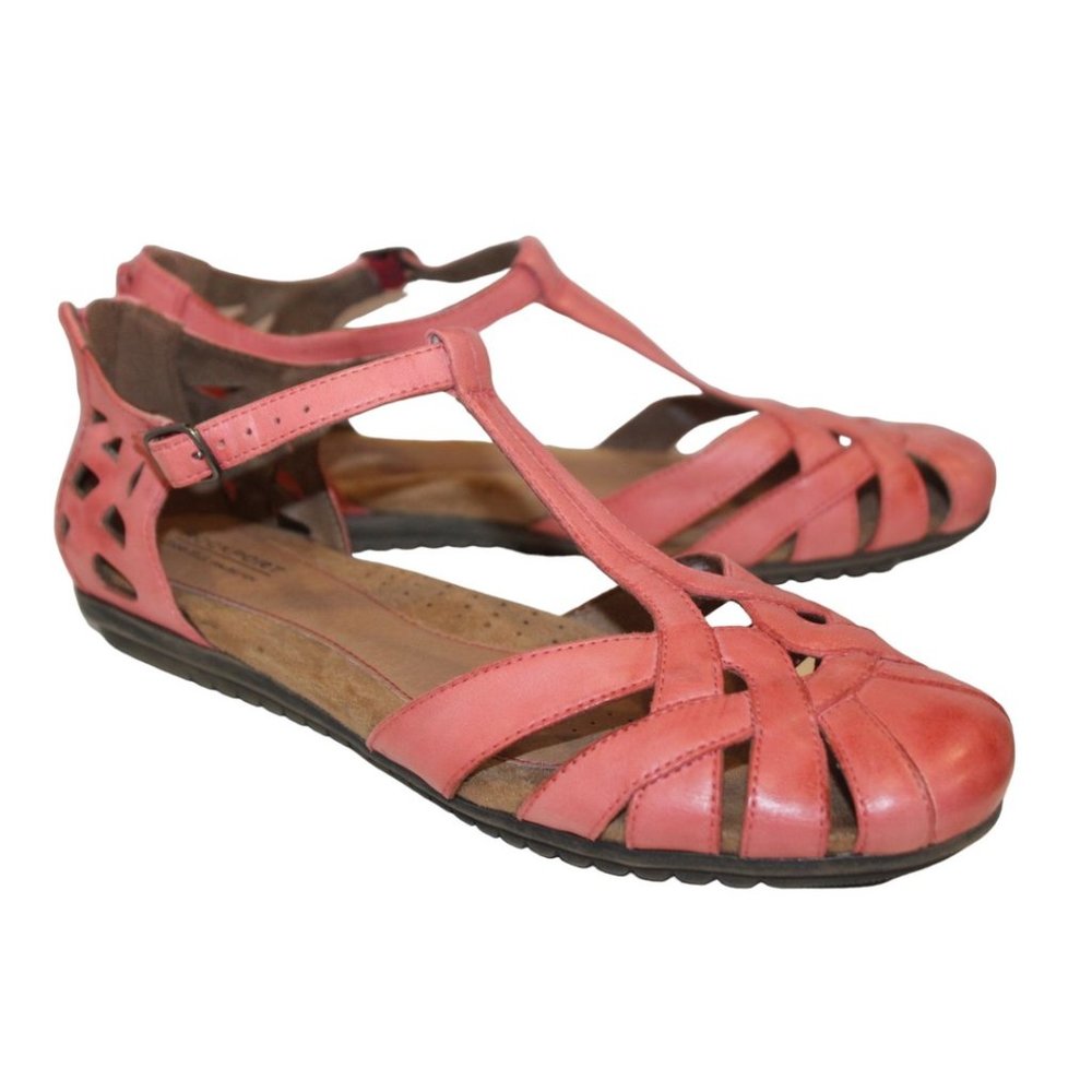 ROCKPORT / COBB HILL Womens Leather Closed Toe SANDALS / SHOES Buckle Sz 10W